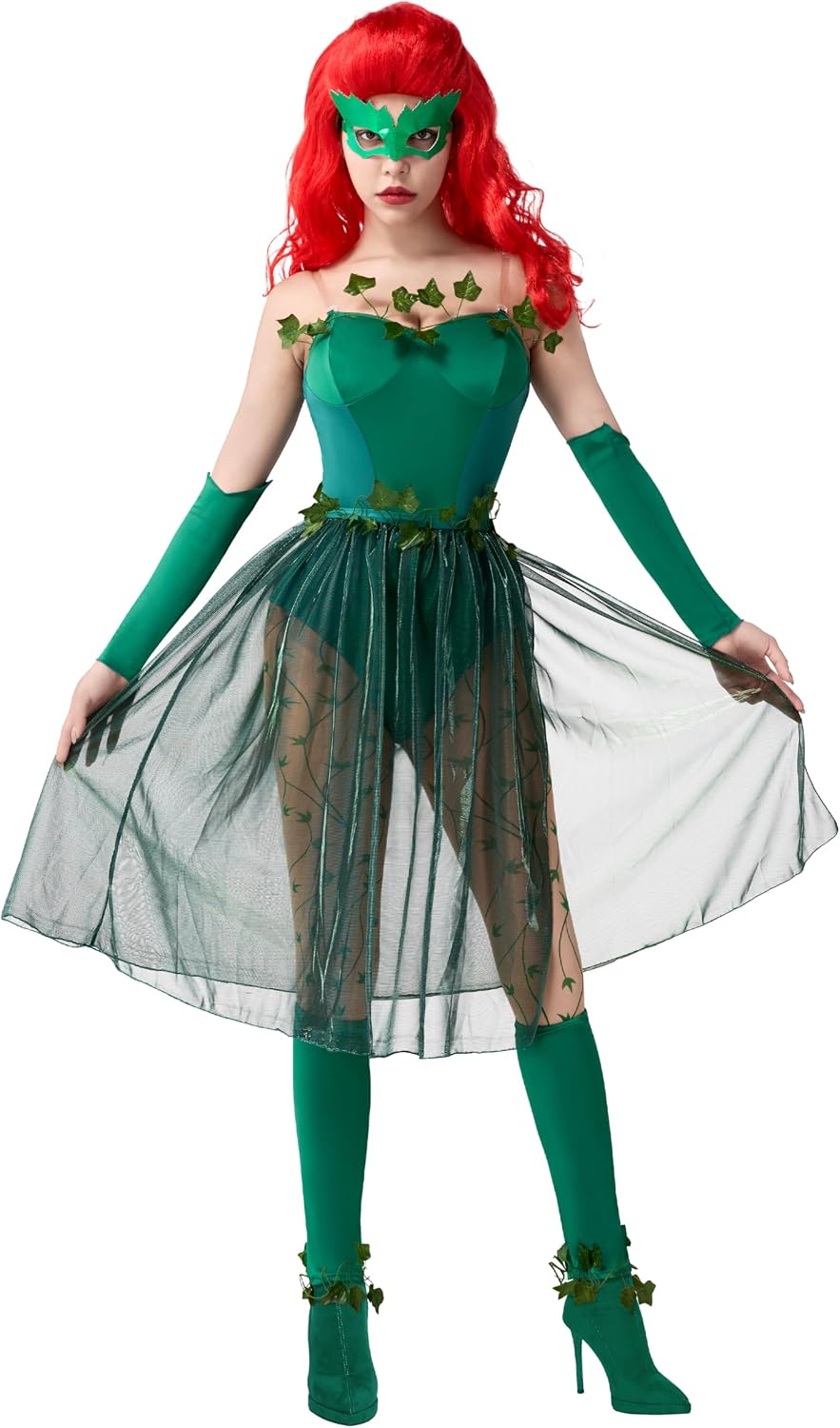 Spooktacular Creations Women's 9-Piece Green Ivy Costume with Wig, Medium