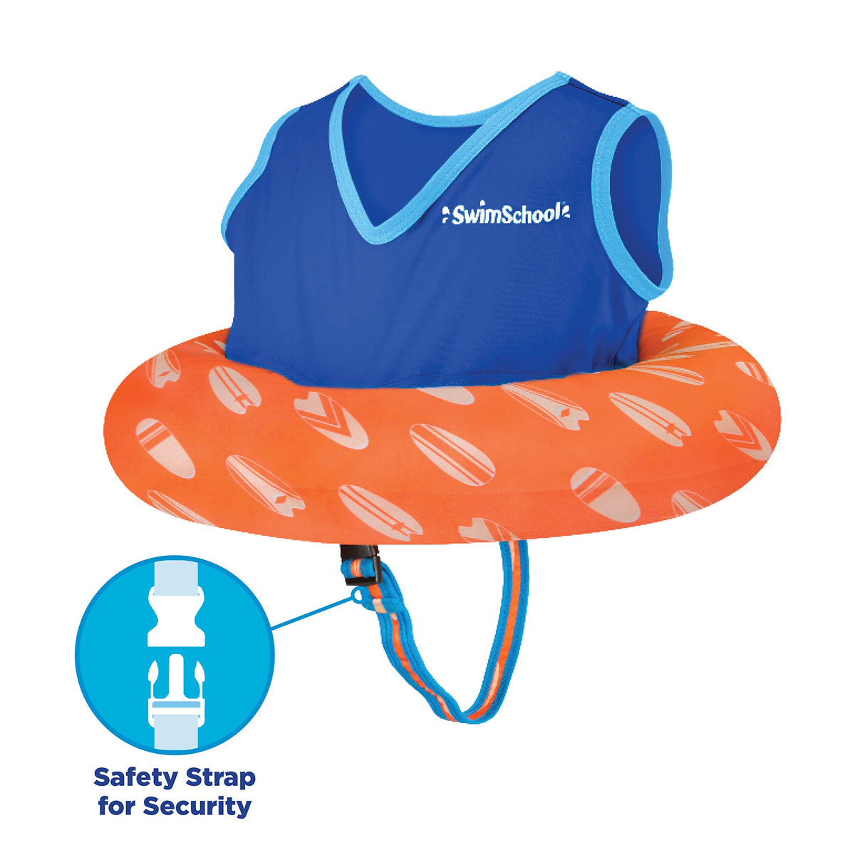 SwimSchool Deluxe Swim Trainer – with Adjustable Safety Strap –Green / Blue