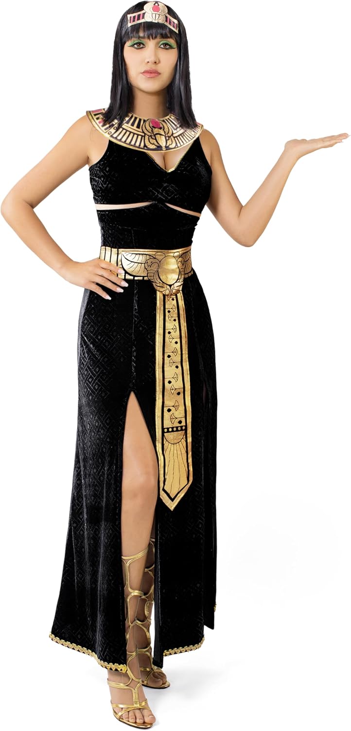 Spooktacular Creations Women Black Cleopatra Dress Costume Set, Medium