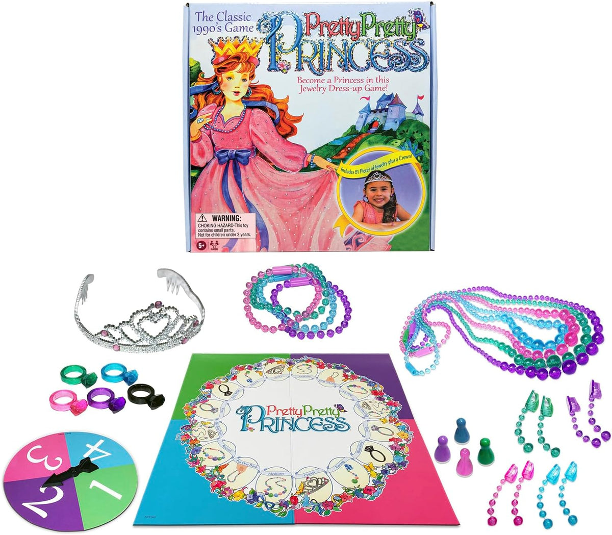 Winning Moves Pretty Pretty Princess Jewelry Dress-Up Game 1990s Artwork