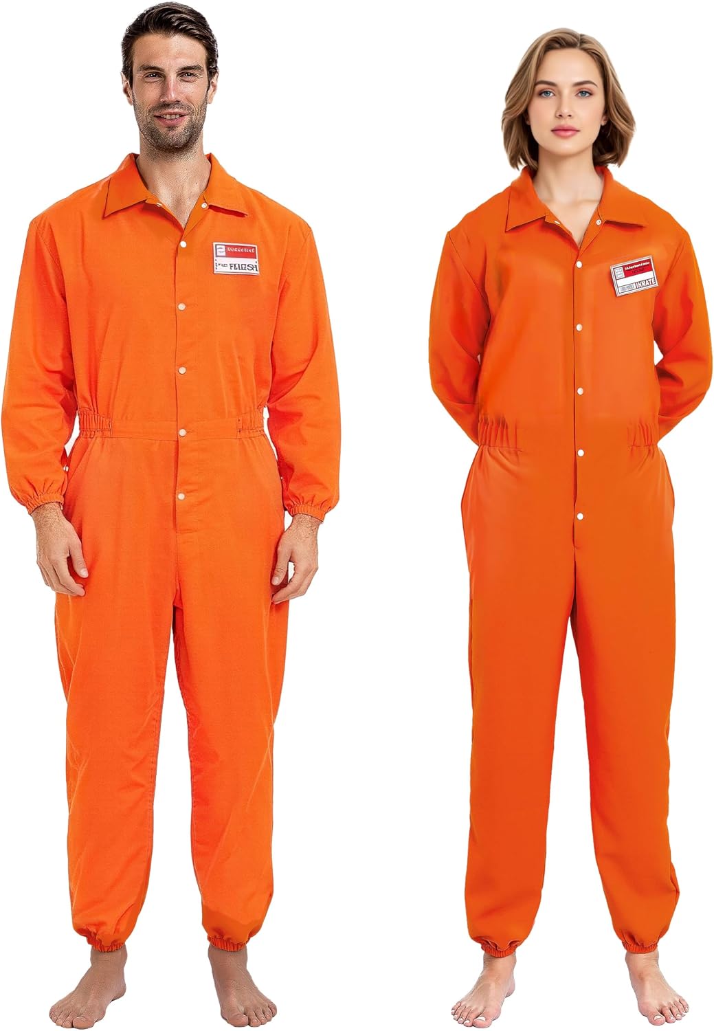 Spooktacular Creations Adult Orange Prisoner Jumpsuit Costume, Medium