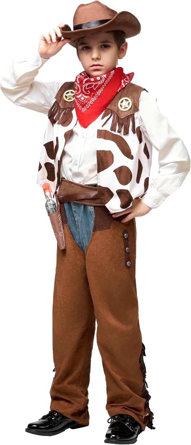 Spooktacular Creations Kids Cowboy Costume Set, Medium (8-10)