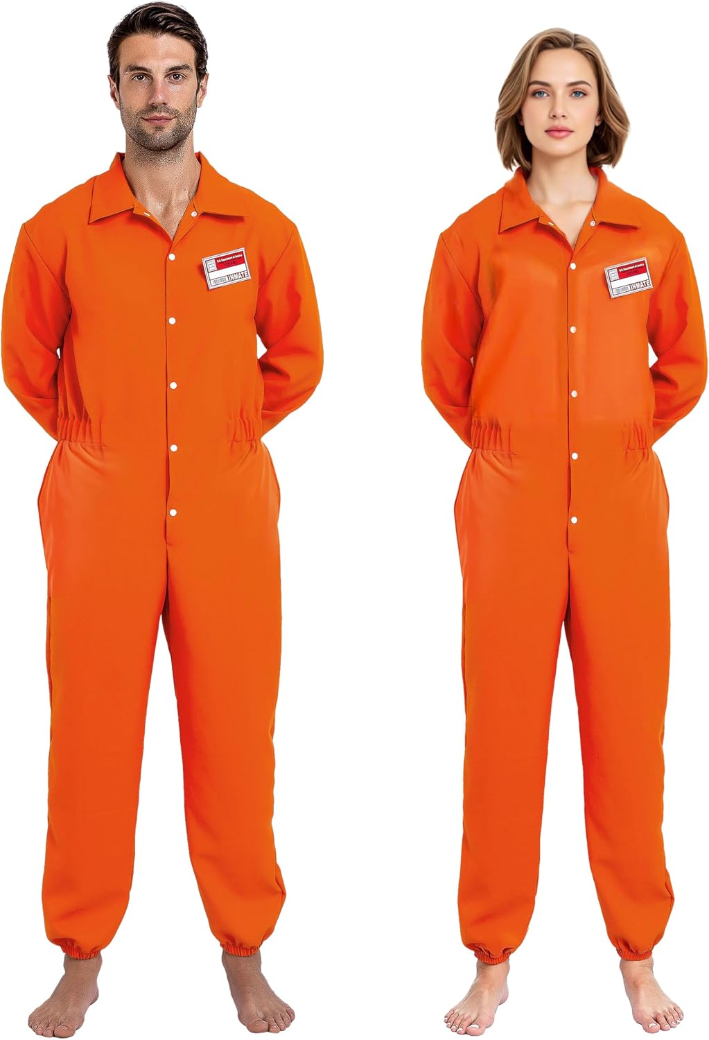 Spooktacular Creations Adult Orange Prisoner Jumpsuit Costume, Medium