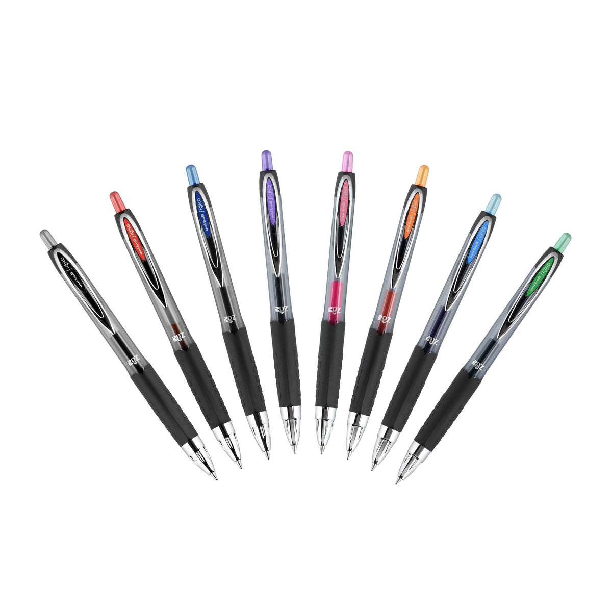 uni-ball 207 Retractable Gel Pens Medium Point, 0.7mm, Black, 2 Count