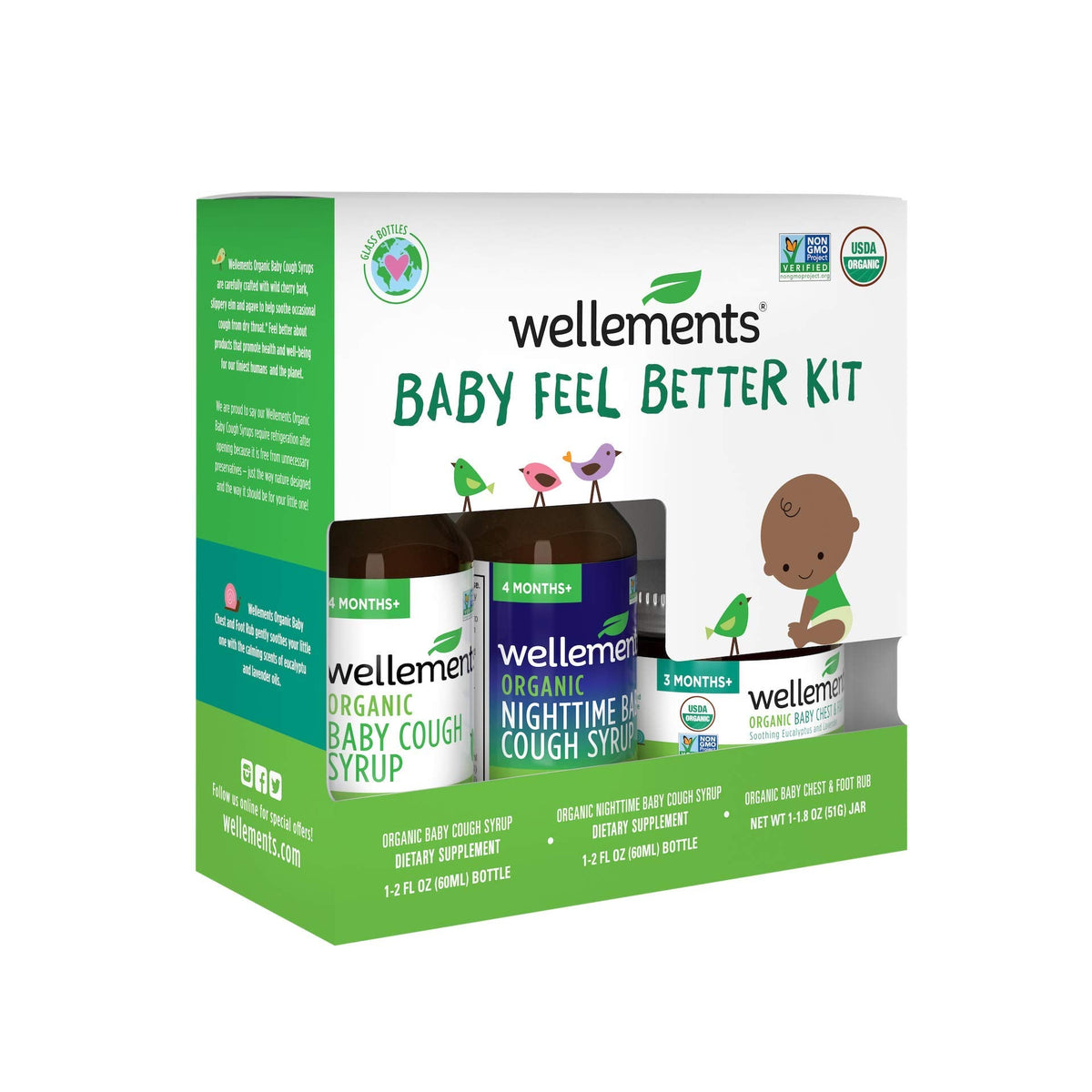 Wellements Organic Baby Feel Better Kit | Organic Nighttime Baby Cough Syrup