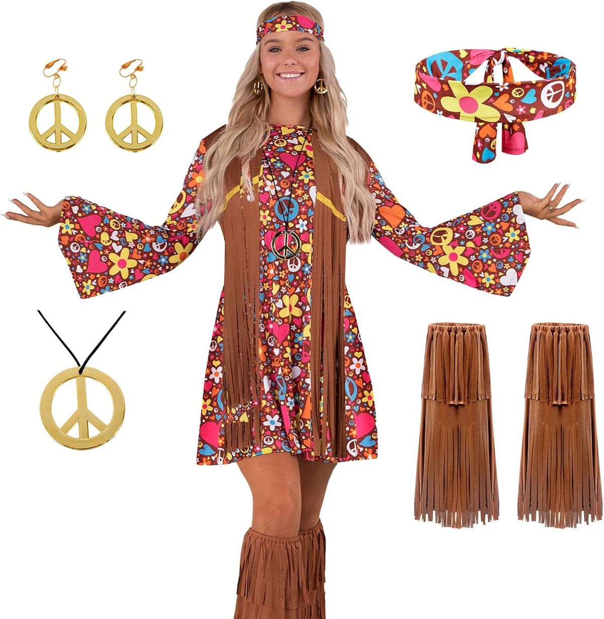 Spooktacular Creations Women 70s Hippie Costume