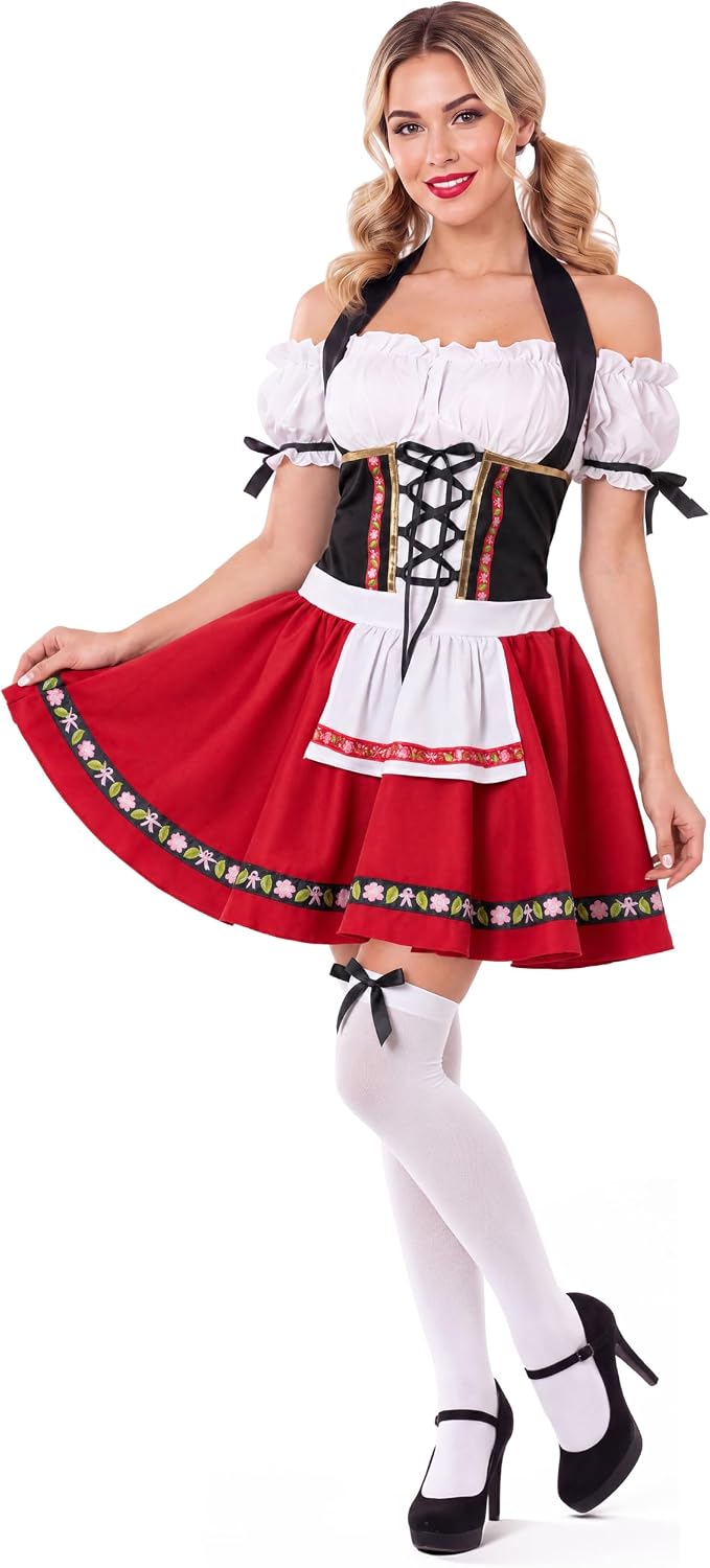 Spooktacular Creations Women's Oktoberfest Dirndl Dress Costume, Medium