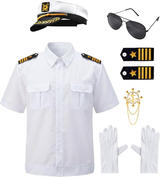 Spooktacular Creations Men's 5-Piece Sailor Captain Costume, Medium