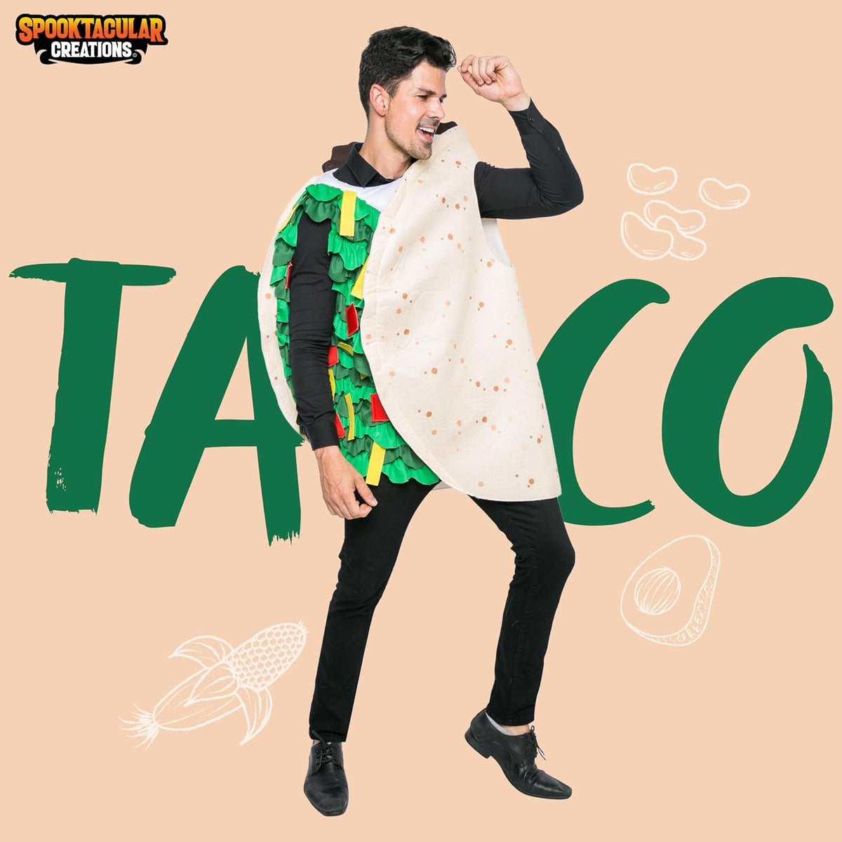 Spooktacular Creations Adult Taco Costume, Standard