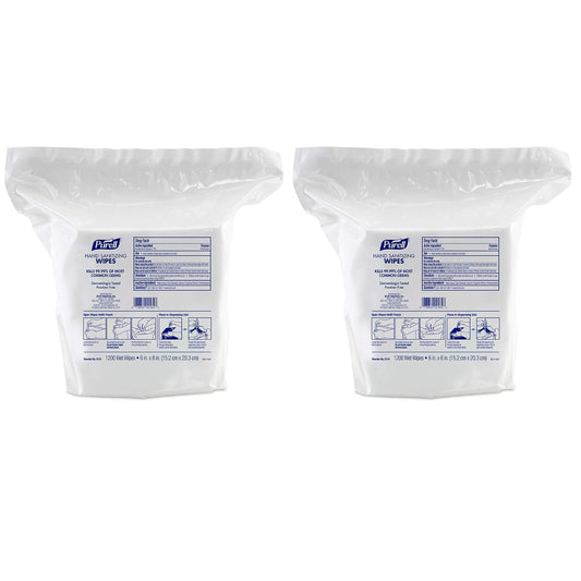 PURELL Hand Sanitizing Wipes Refill, 1200 Count, 2 Pouches (9118-02)