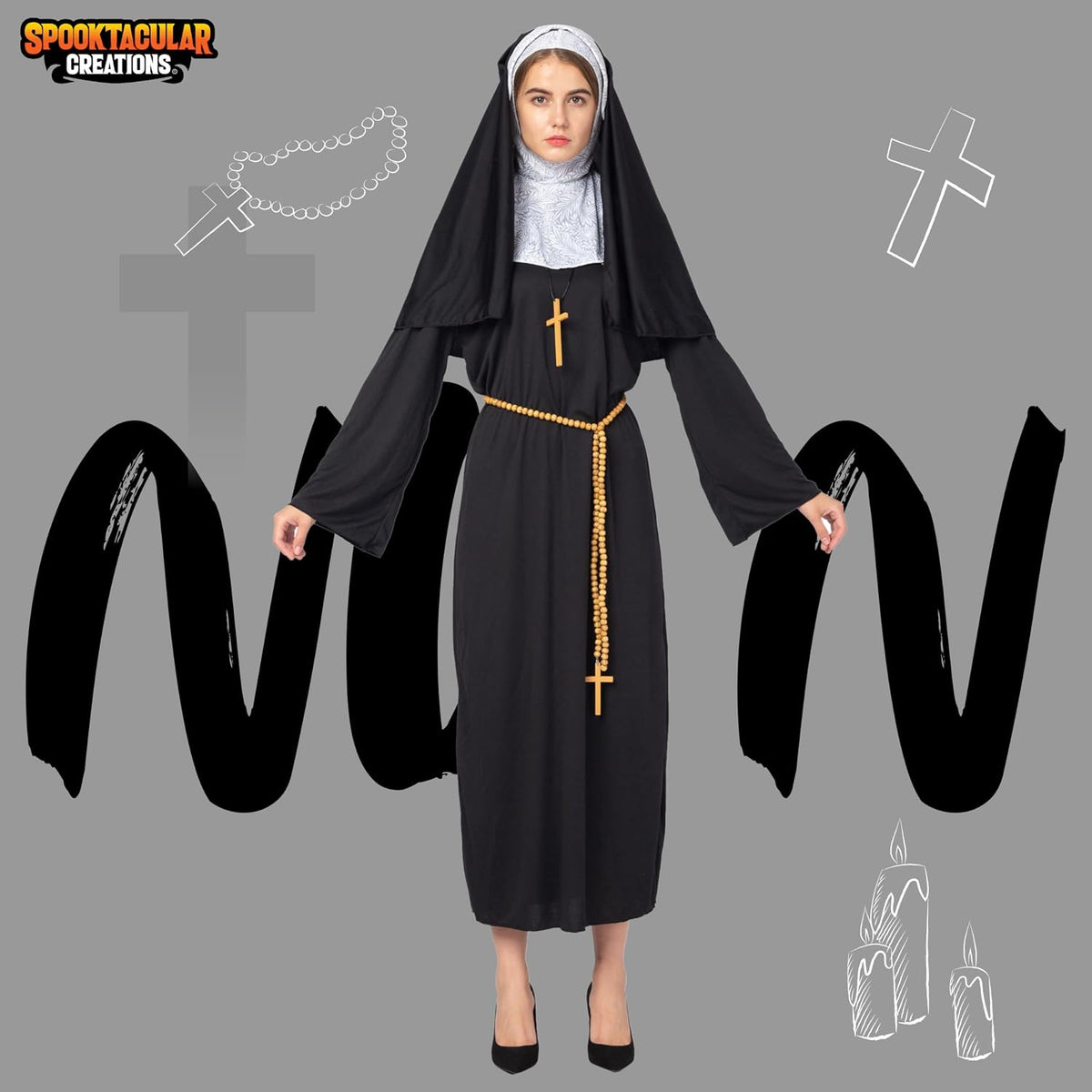 Spooktacular Creations Women's Nun Costume with Accessories, Medium