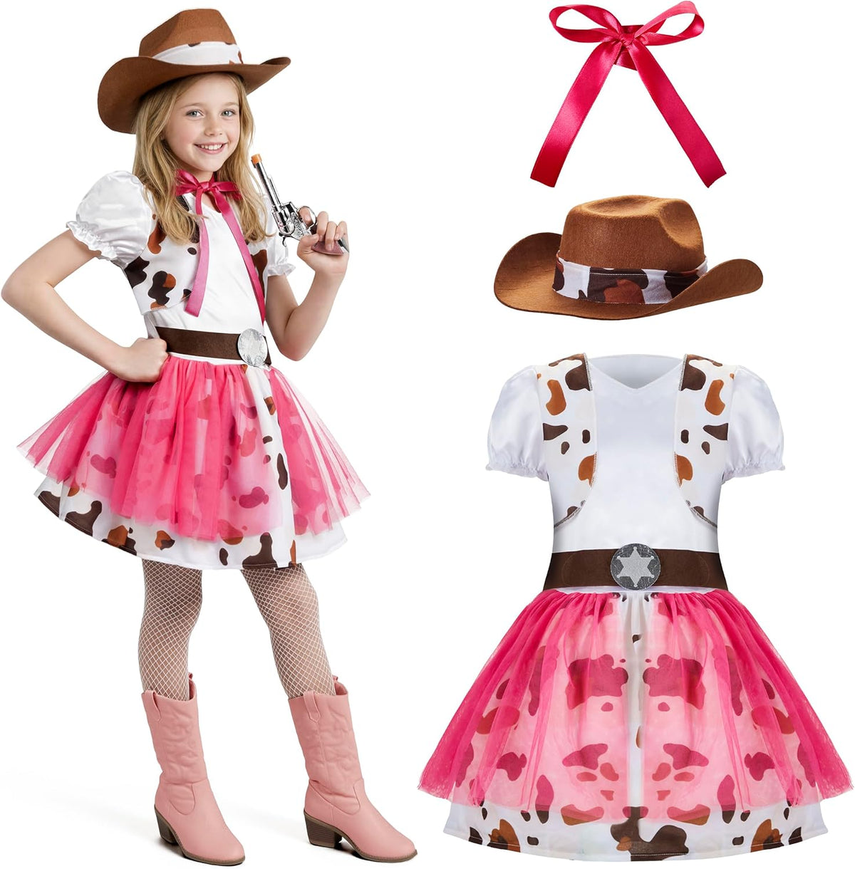 Spooktacular Creations Girls White Cowgirl Costume, Small