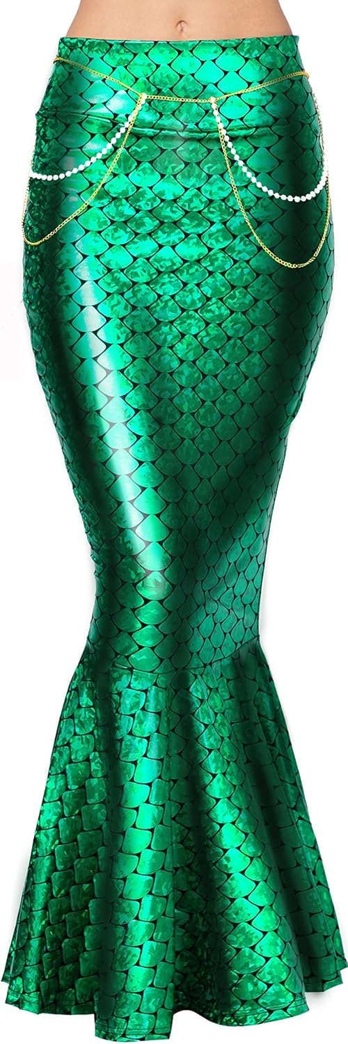 Spooktacular Creations Adult Metallic Hologram Mermaid Skirt Costume, X-Large
