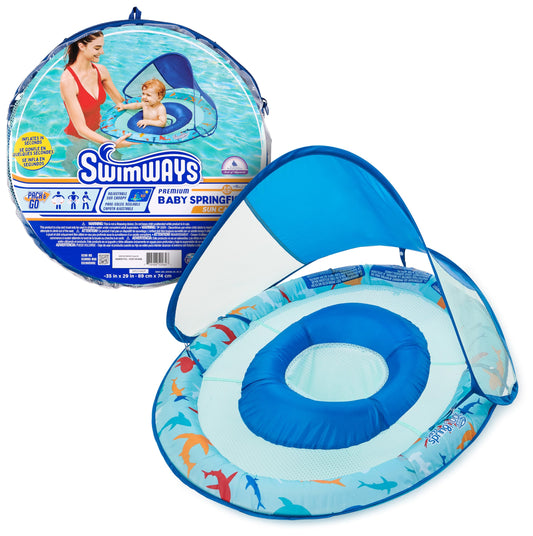 Swimways Sun Canopy Inflatable Baby Spring Float for Kids 9-24 Months