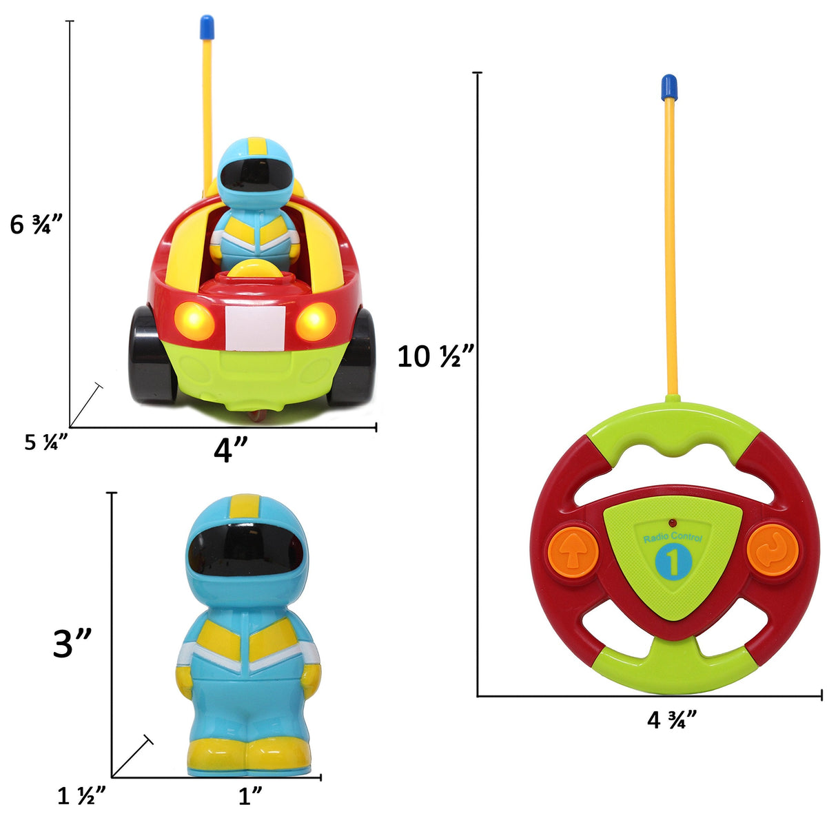 Cartoon RC Race Car Remote Control with Music & Sound for Baby and Toddler
