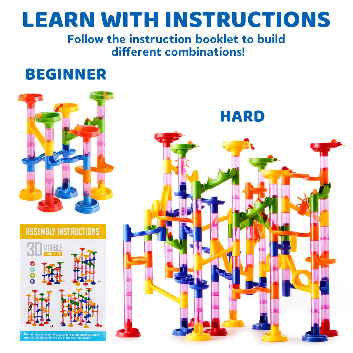 Marble Run Premium Set - 196 Pcs- Construction Building Blocks Toys