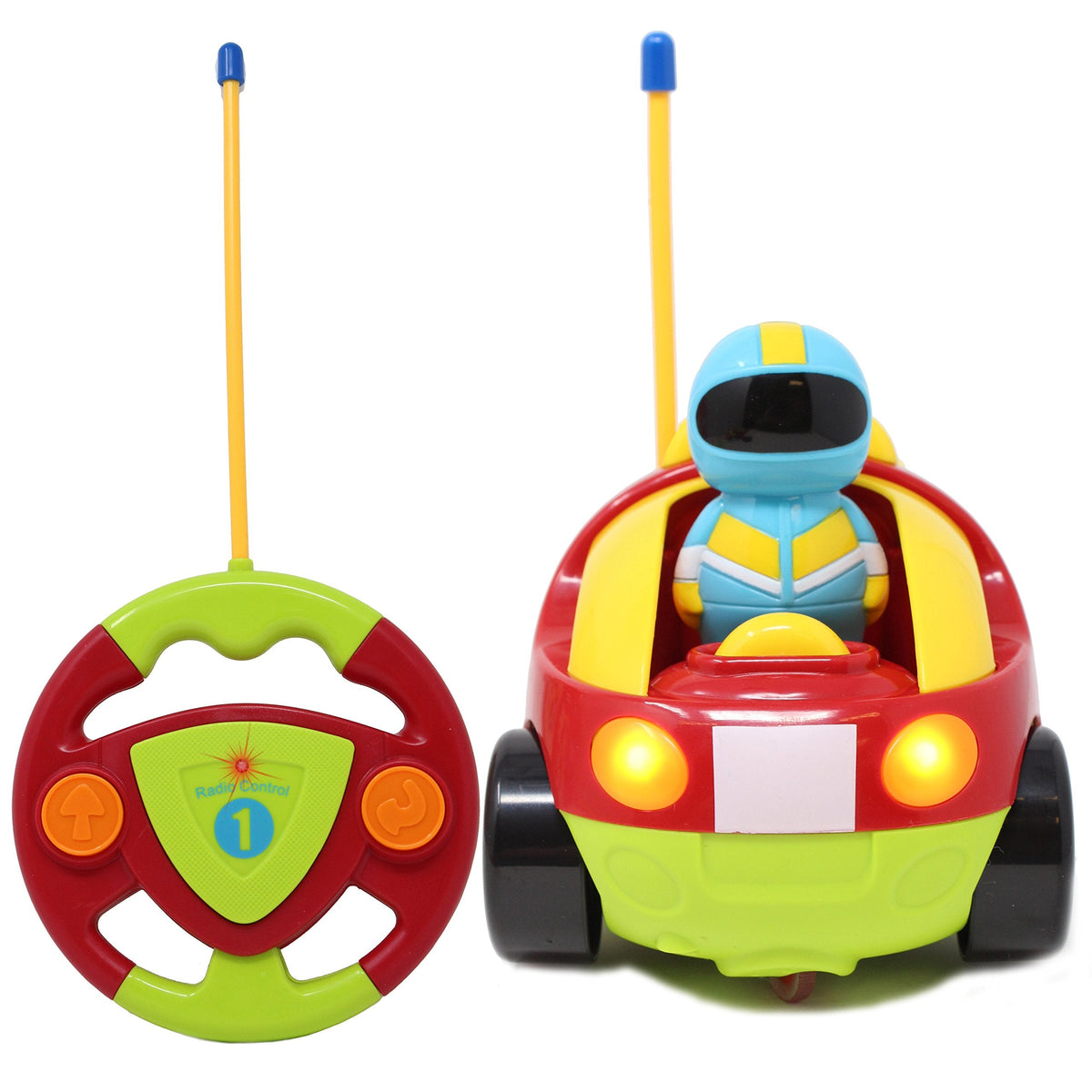 Cartoon RC Race Car Remote Control with Music & Sound for Baby and Toddler