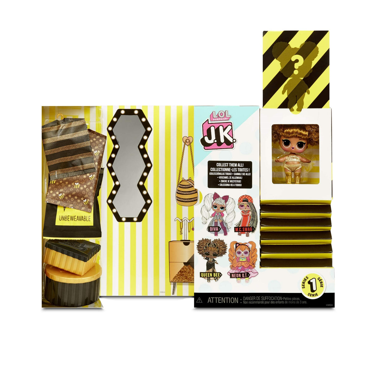 L.O.L. Surprise! JK Mini Fashion Doll Queen Bee with 15 SurprisesI