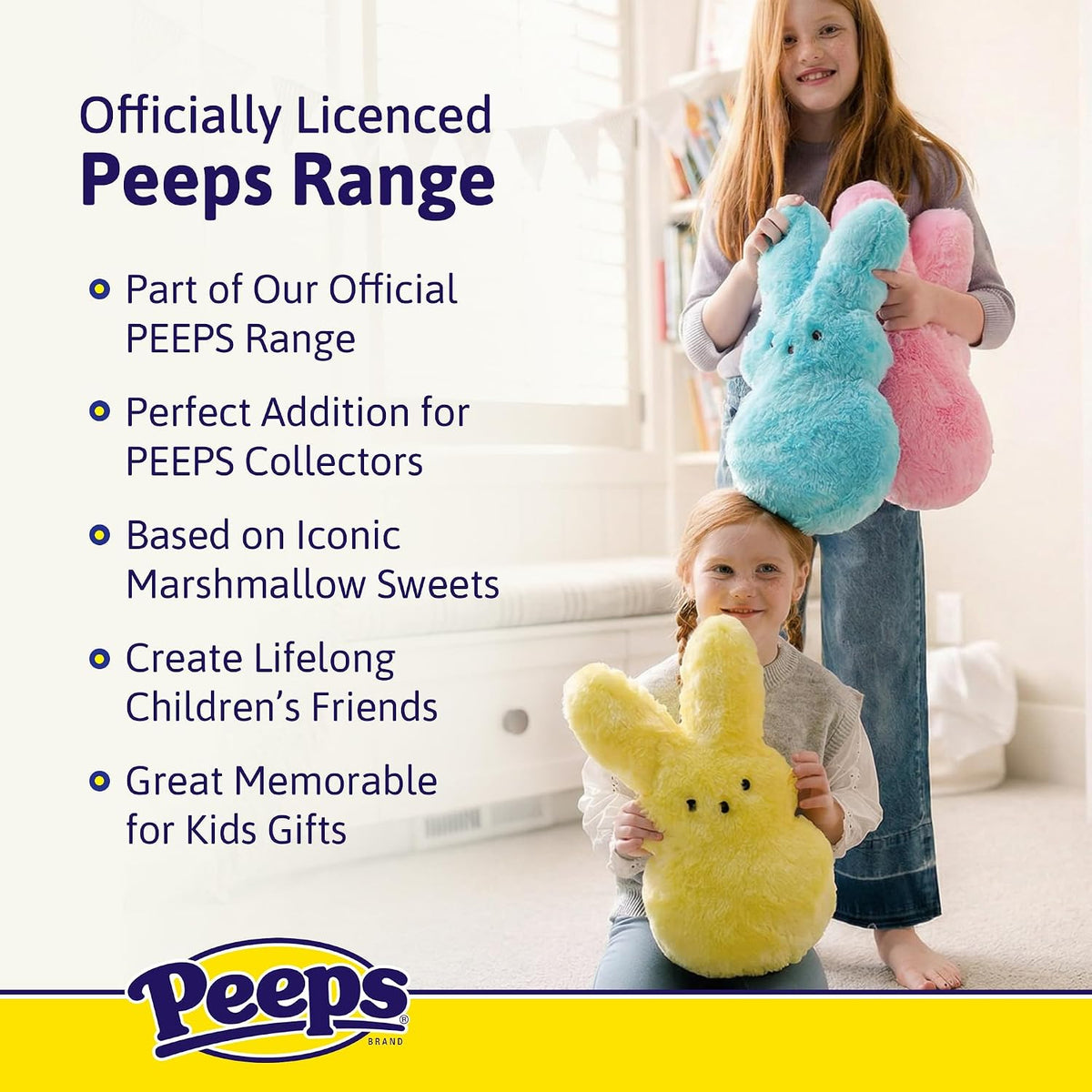 Peeps Pink Bunny Plush, Lamé Shiny Metallic, 15 Inch