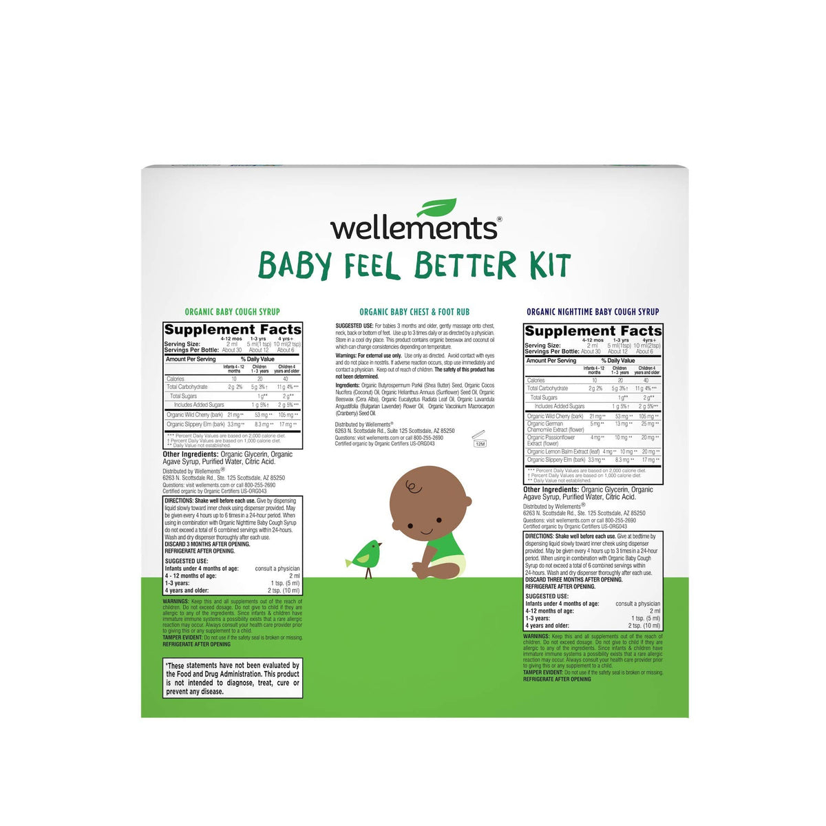 Wellements Organic Baby Feel Better Kit | Organic Nighttime Baby Cough Syrup