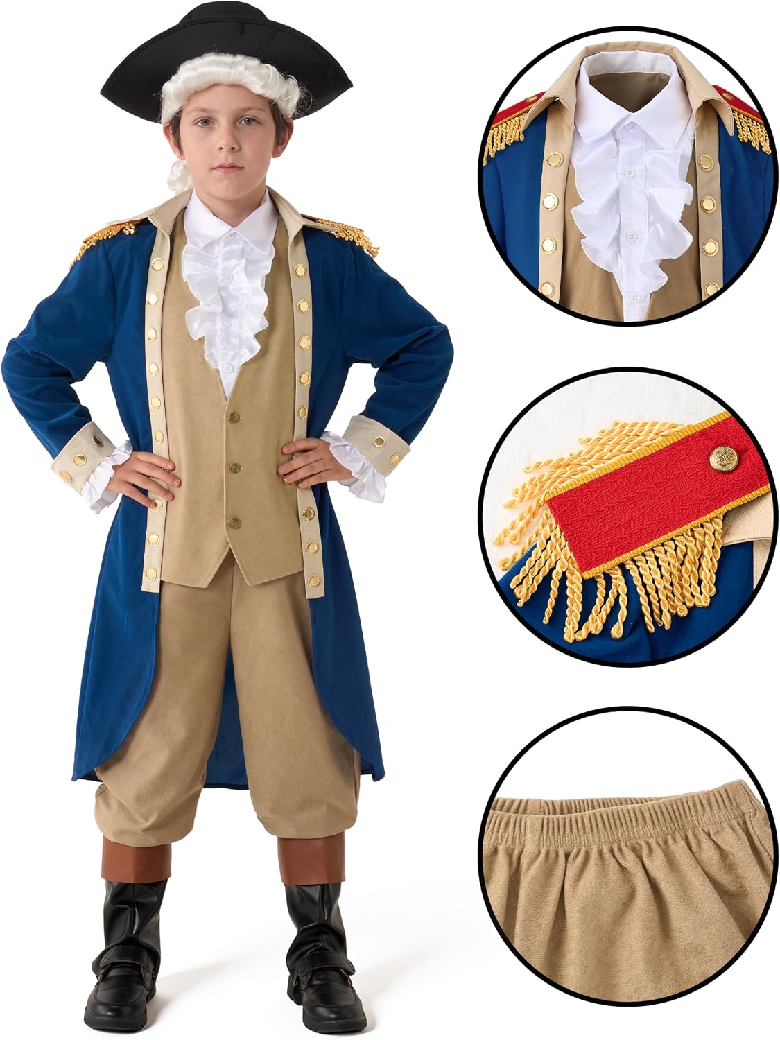 Spooktacular Creations Kids George Washington Costume, Large (10-12)