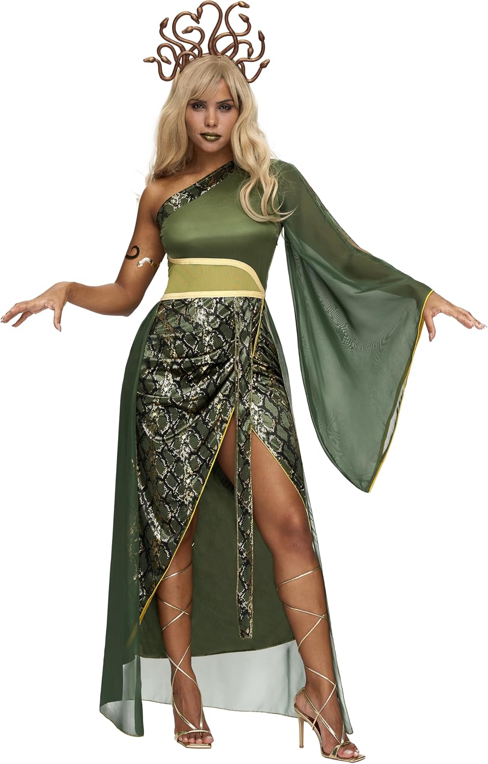 Spooktacular Creations Women's Medusa Costume with Headband and Armband, Large