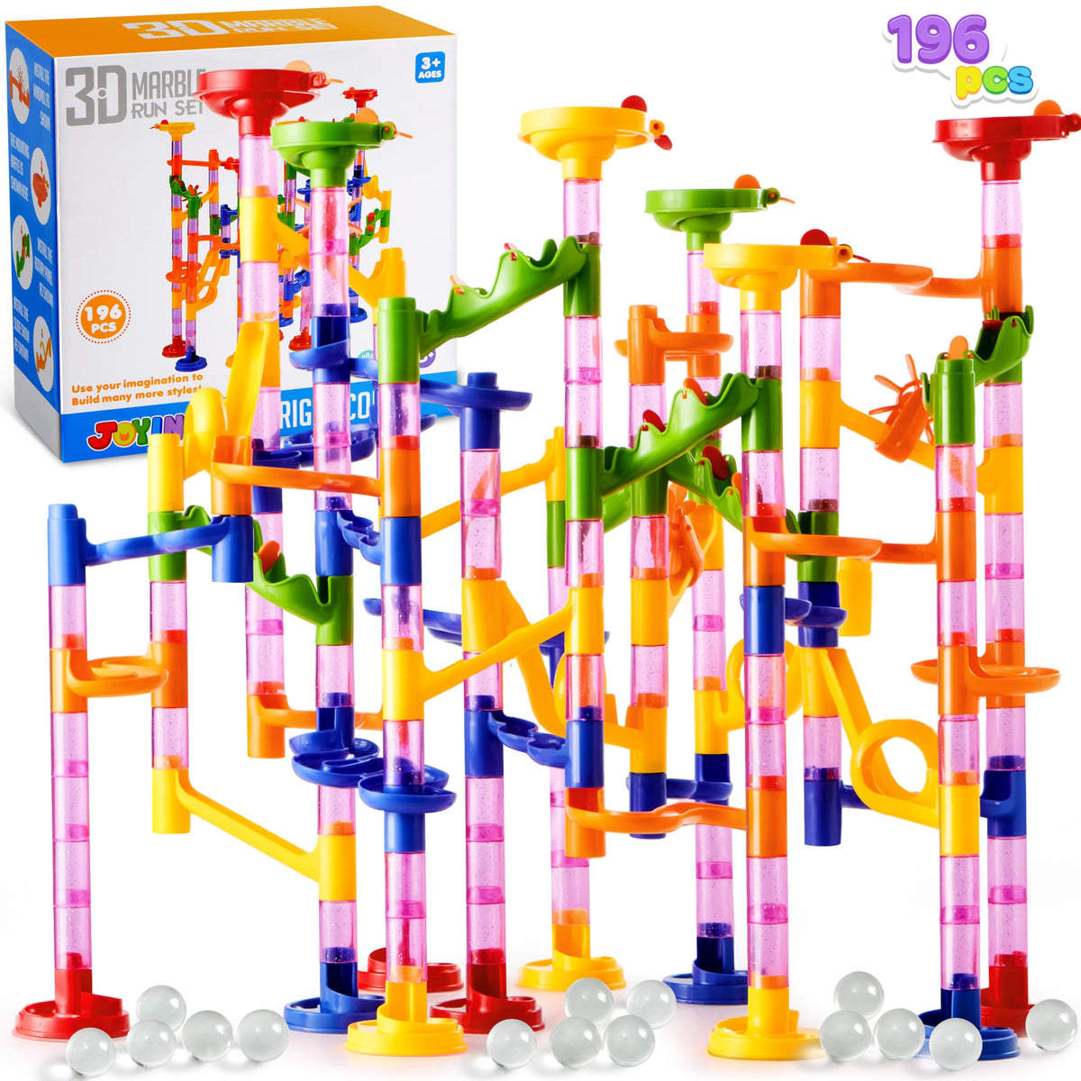 Marble Run Premium Set - 196 Pcs- Construction Building Blocks Toys