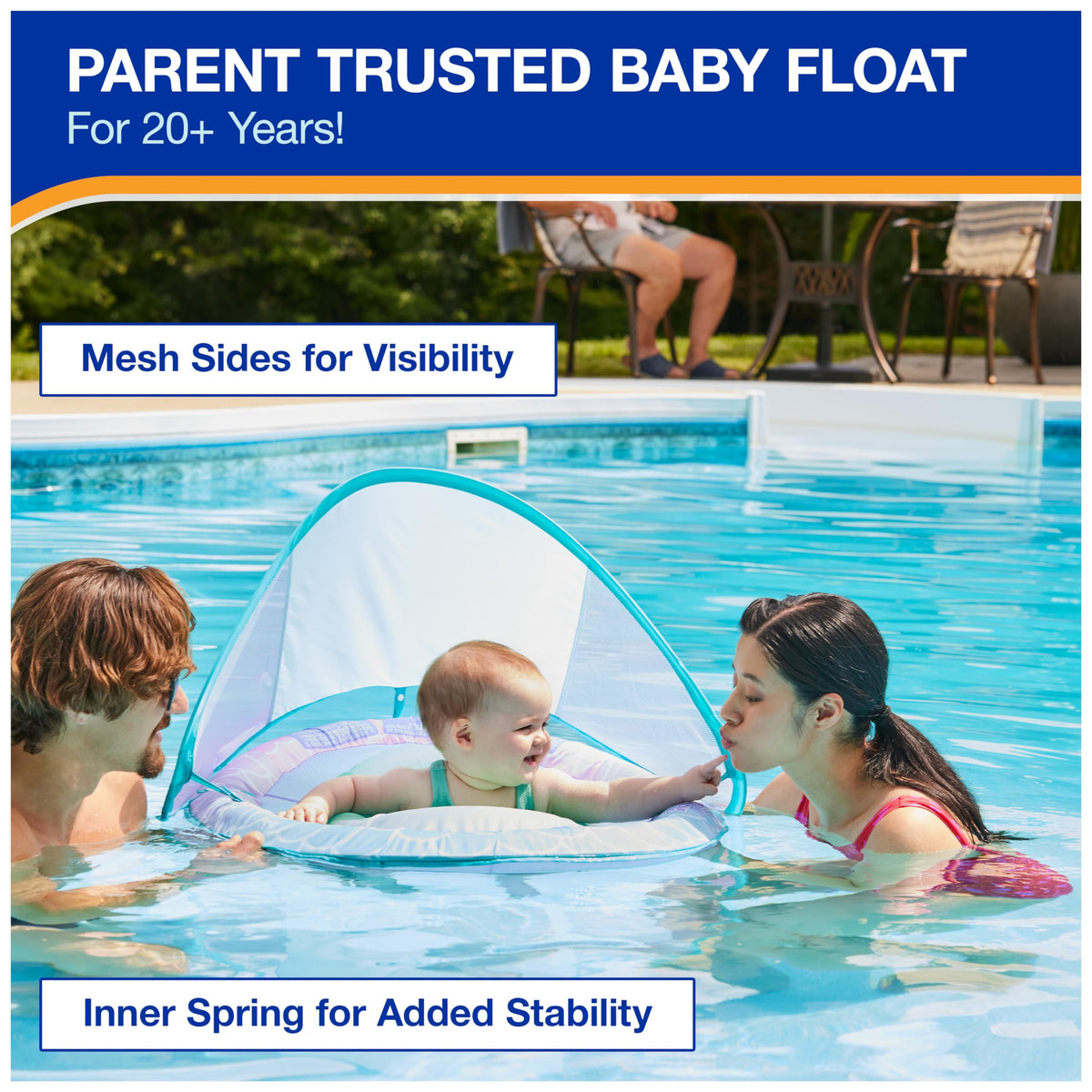 Swimways Sun Canopy Inflatable Baby Spring Float for Kids 9-24 Months