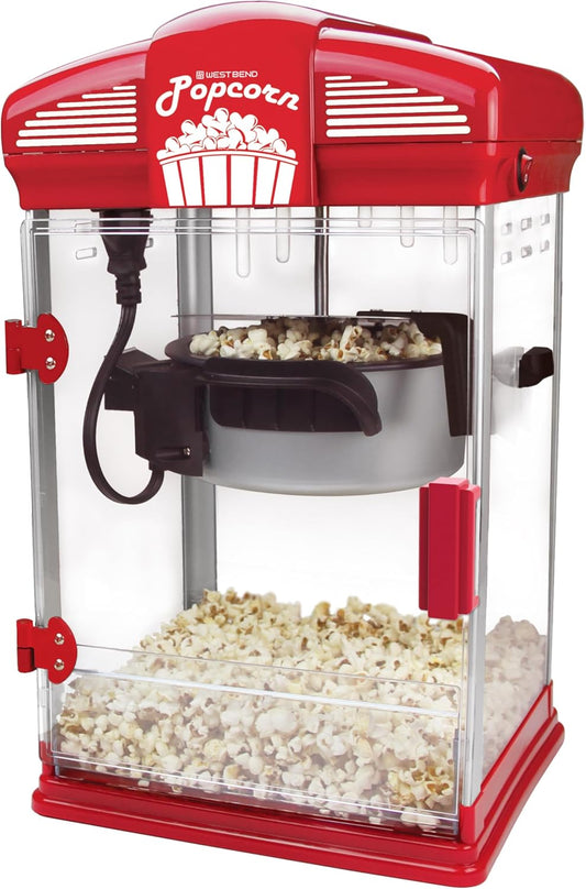 West Bend Stir Crazy Movie Theater Gourmet Popcorn Machine, 4 Qt., Red