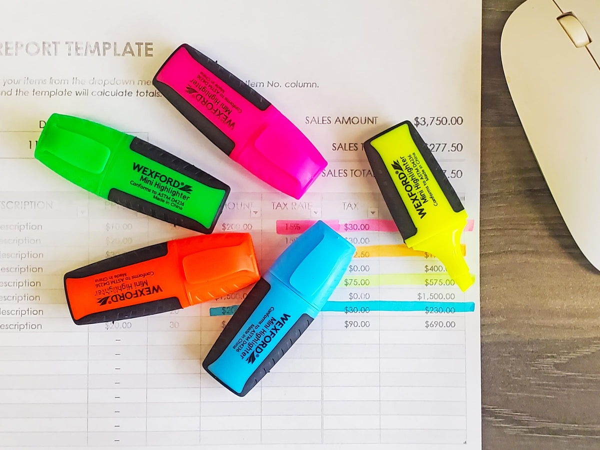 Wexford Mini Highlighter Marker with Grip (Set of 5)