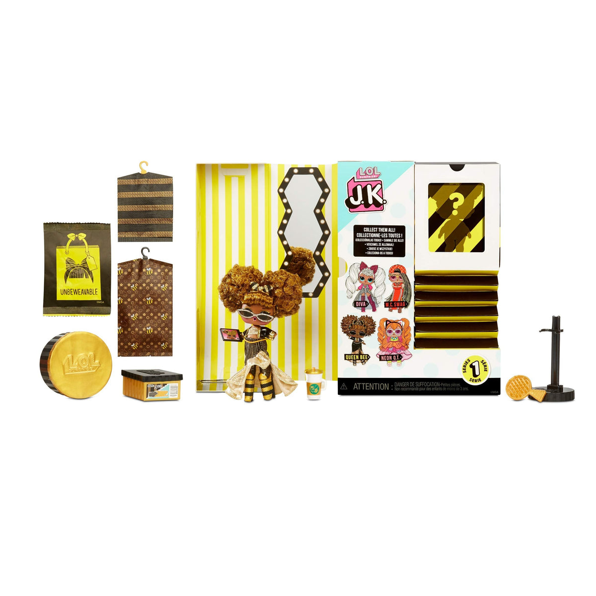 L.O.L. Surprise! JK Mini Fashion Doll Queen Bee with 15 SurprisesI