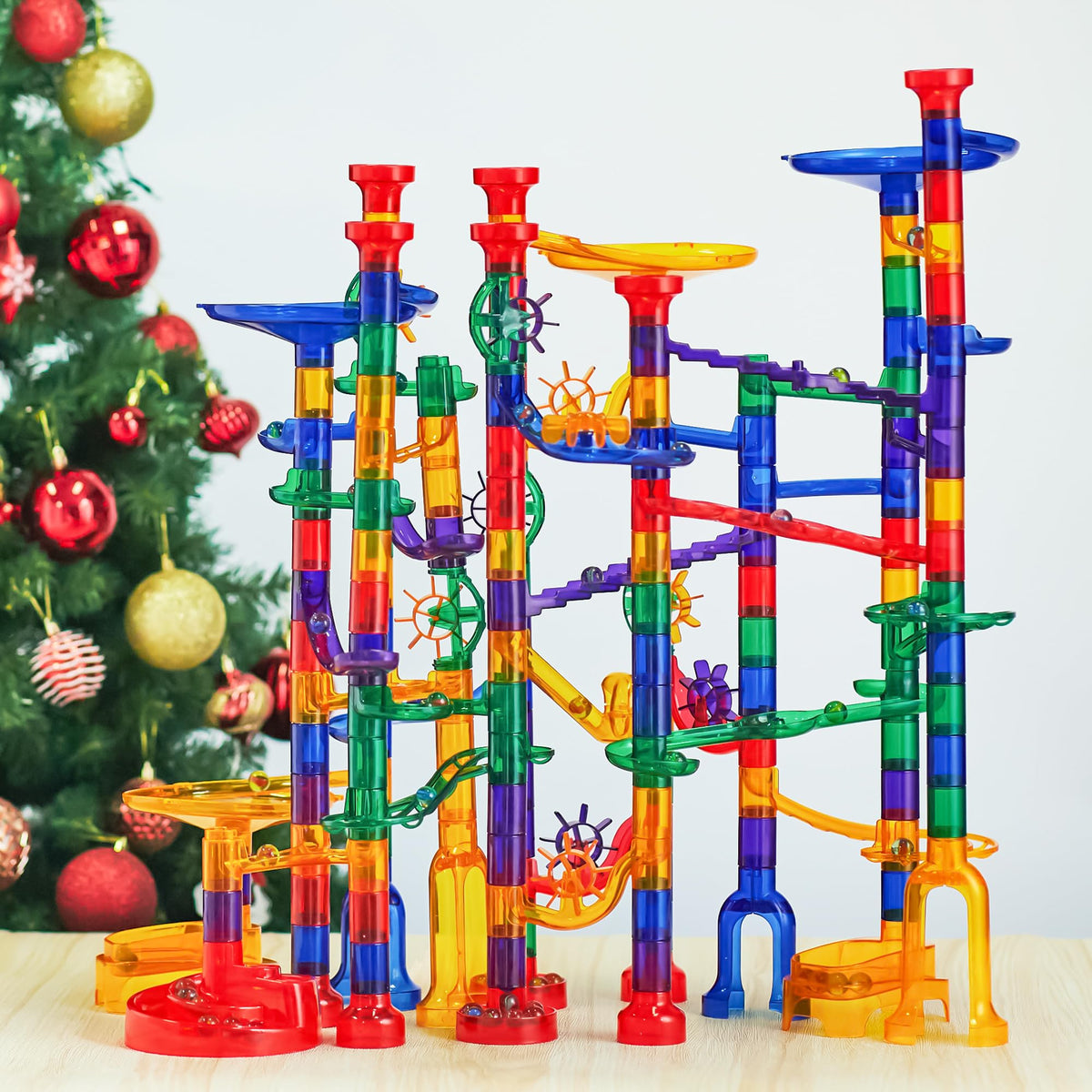 207Pcs Glowing Marble Run, Construction Building Blocks