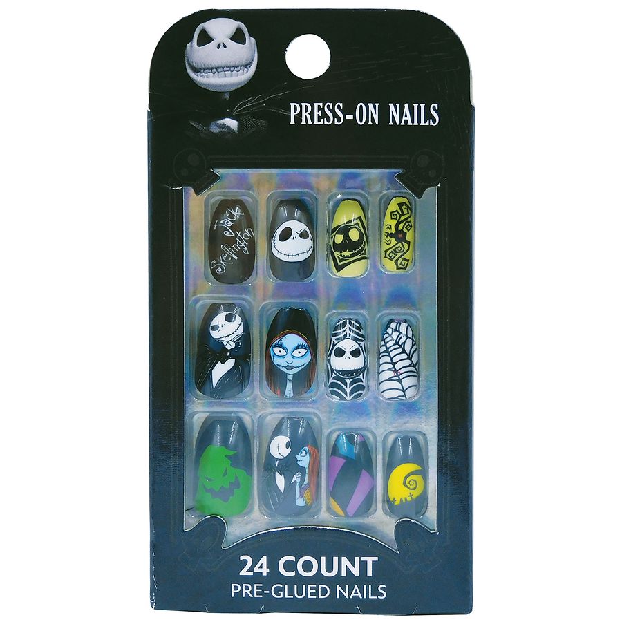 The Nightmare Before Christmas Press-On Nails, 24 Count Pre-Glued