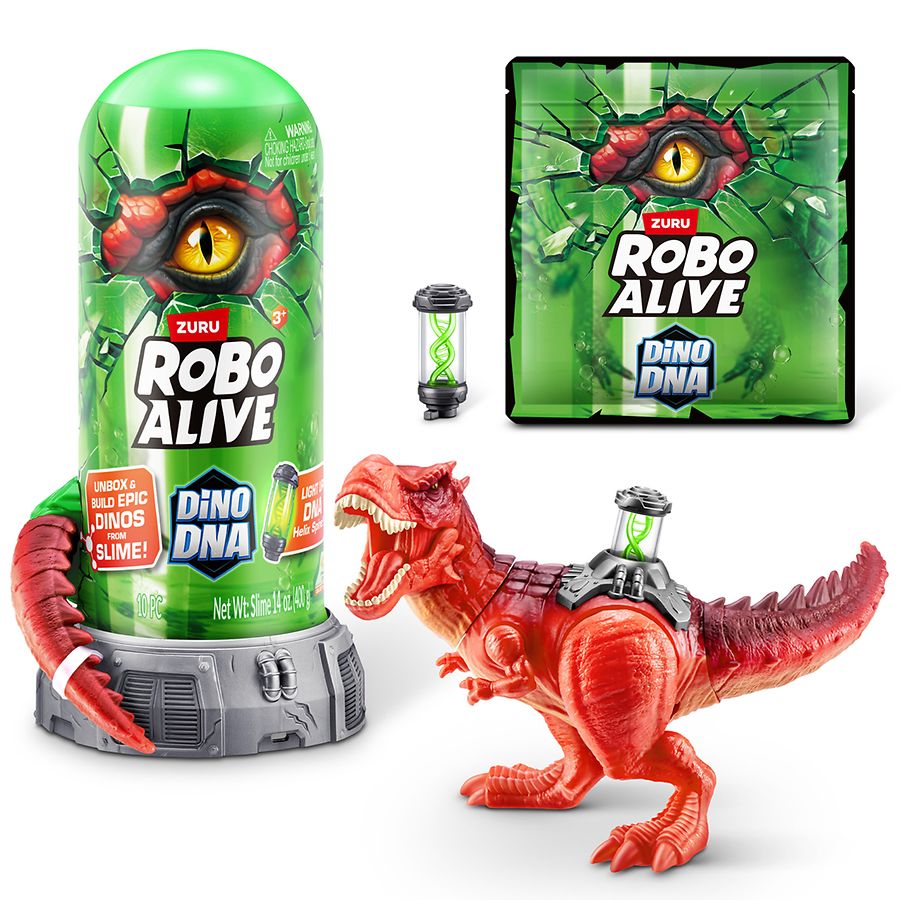 ZURU Robo Alive Dino DNA Slime Tube Build-A-Dino Toy