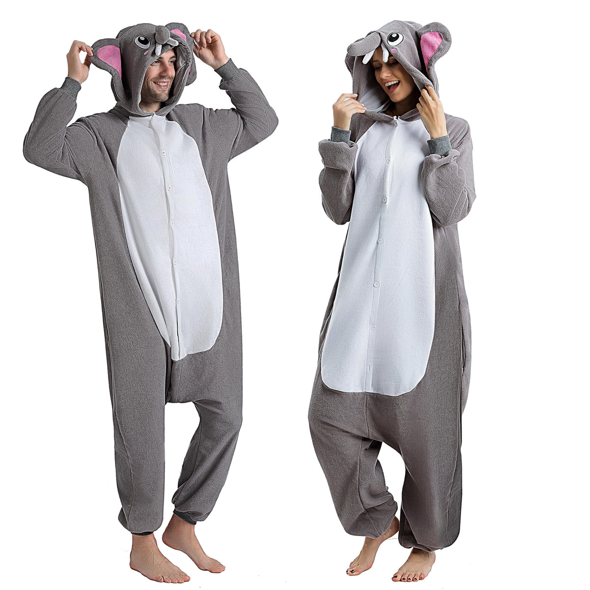 Adult & Kids Elephant Unisex Pajama Plush jumpsuit One Piece Animal Costume