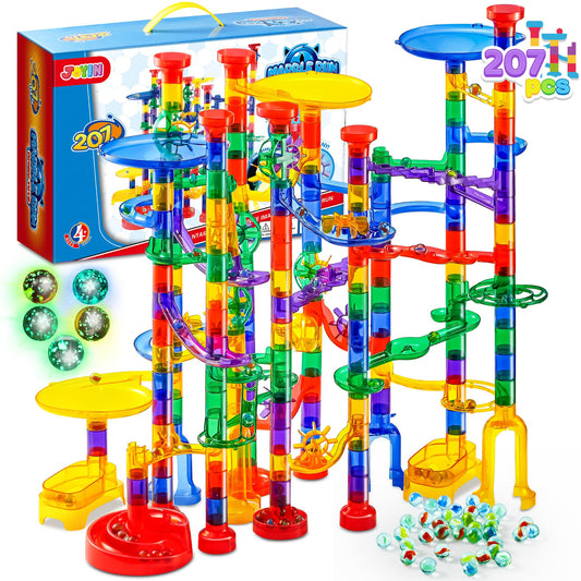 207Pcs Glowing Marble Run, Construction Building Blocks