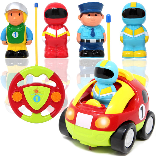 Cartoon RC Race Car Remote Control with Music & Sound for Baby and Toddler
