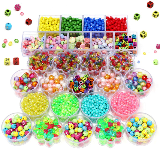 6000pcs Jewelry Making, Bracelet Making Kit with 28 Types & 4 Colors Elastic