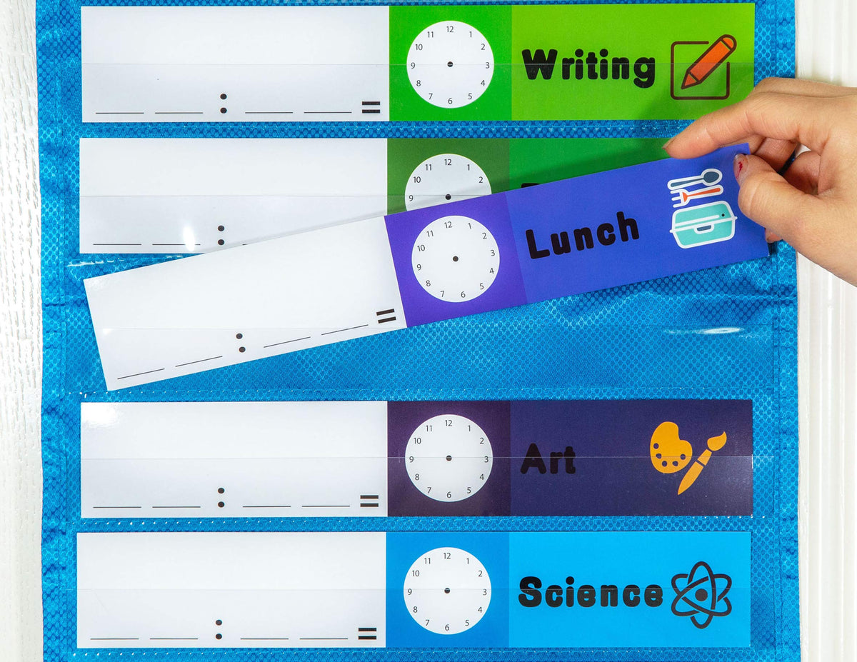 Youngever Small Classroom Pocket Chart 17 inch X 22 inch, 5 Pocket