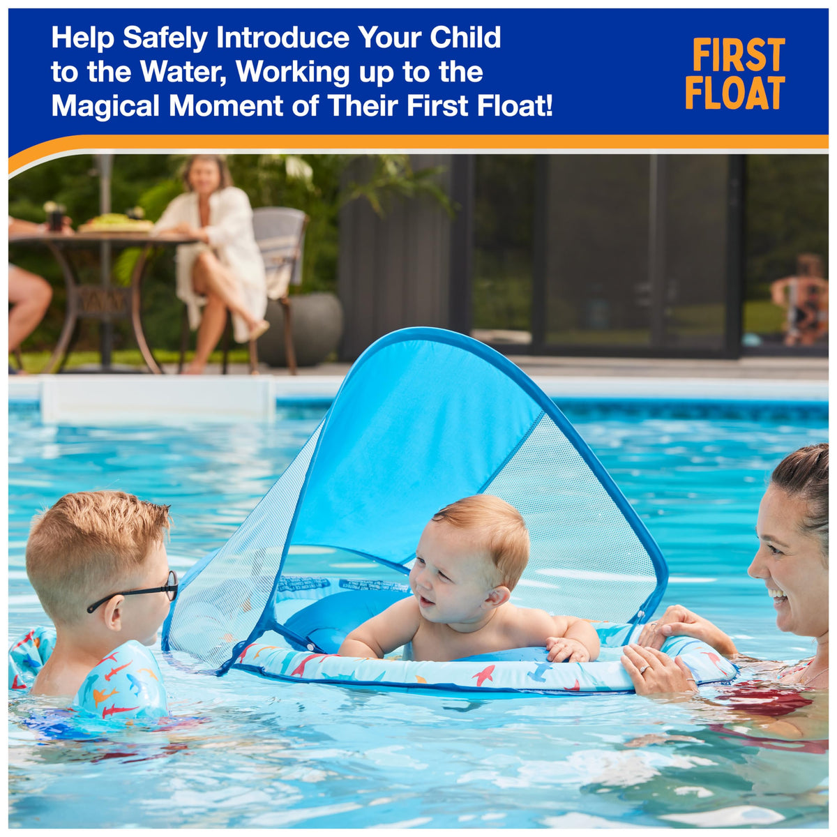 Swimways Sun Canopy Inflatable Baby Spring Float for Kids 9-24 Months