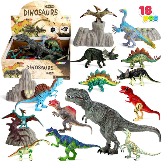 18 Pcs Dinosaur Figures 6" to 9"