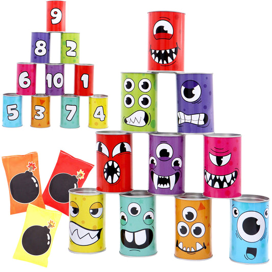 Carnival Bean Bag Toss, Knockdown Can Game