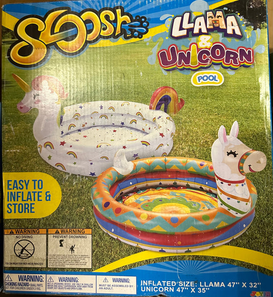 Sloosh llama and unicorn pool 47“ x 35“ 2 pack