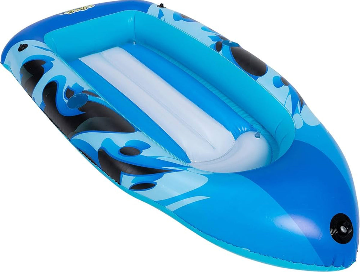 Boat pool float with rope loop 400 pound capacity blue with cupholders