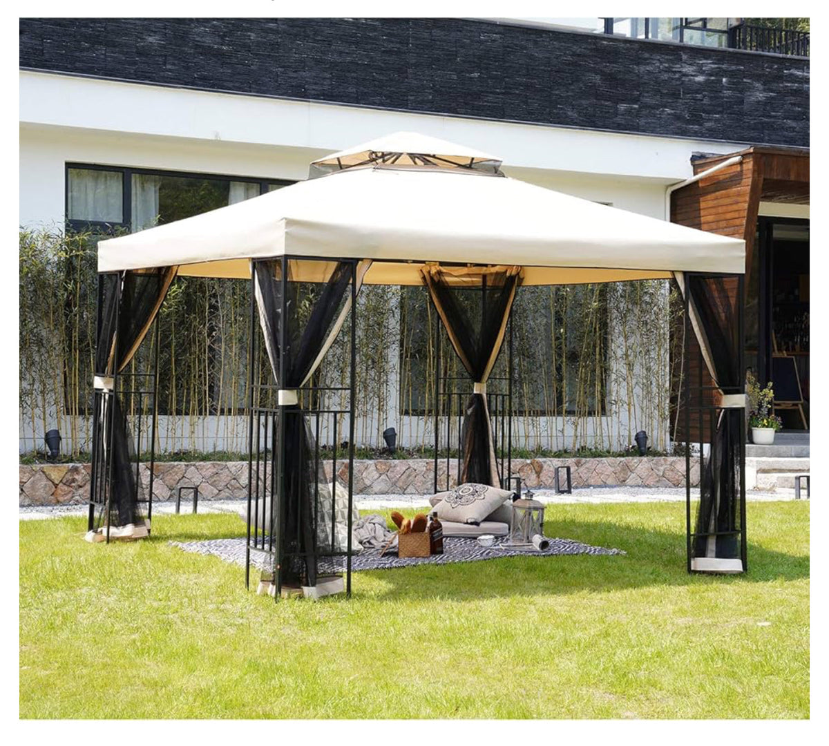 Grand patio 10x10 Ft Patio Gazebo with Mesh Netting Outdoor Canopy