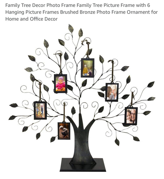 Family Tree Decor Photo Frame Family Tree Picture Frame with 6 Hanging