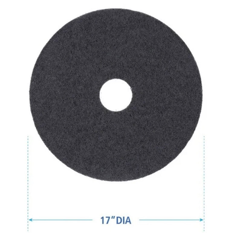 Boardwalk Standard Floor Pads 17" Diameter Black 5 / Carton BWK4017BLA