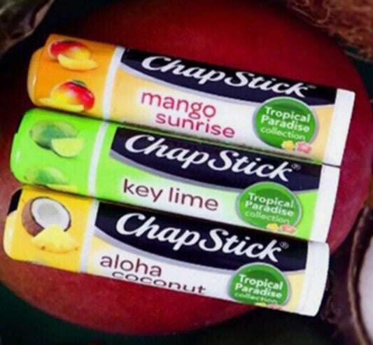 ChapStick Lip Care Set, Tropical Paradise Collection 3-Pack, Mango Sunrise