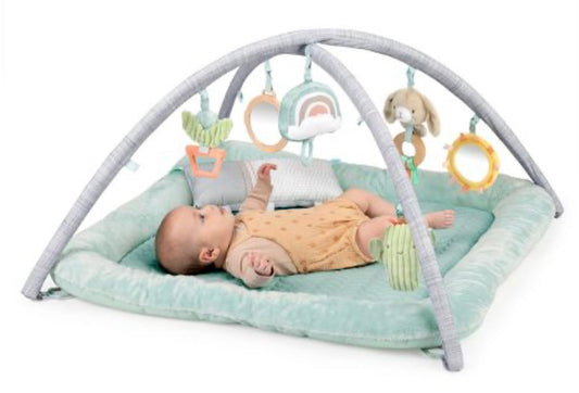 Ingenuity Calm Springs Plush Activity Gym for Baby, Ultra-Soft Premium Mat.
