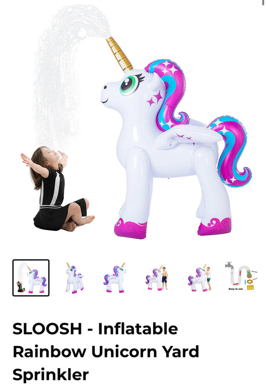 Mega unicorn inflatable yard sprinkler 48 60 64 inch tall